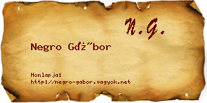 Negro Gábor névjegykártya